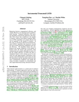 Incremental Truncated LSTD