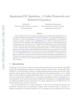 Regularized EM Algorithms: A Unified Framework and Statistical
  Guarantees