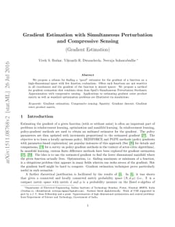 Gradient Estimation with Simultaneous Perturbation and Compressive
  Sensing