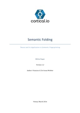 Semantic Folding Theory And its Application in Semantic Fingerprinting