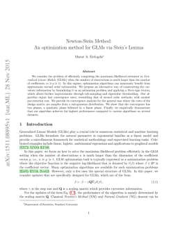 Newton-Stein Method: An optimization method for GLMs via Stein's Lemma