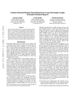 Column-Oriented Datalog Materialization for Large Knowledge Graphs
  (Extended Technical Report)