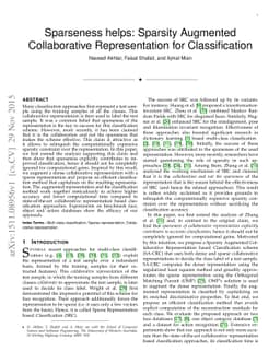 Sparseness helps: Sparsity Augmented Collaborative Representation for
  Classification