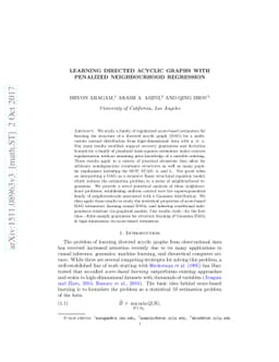 Learning Directed Acyclic Graphs with Penalized Neighbourhood Regression