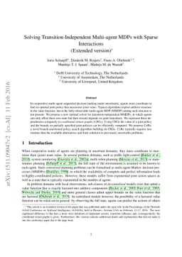 Solving Transition-Independent Multi-agent MDPs with Sparse Interactions
  (Extended version)