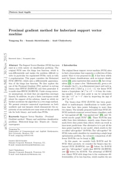 Proximal gradient method for huberized support vector machine