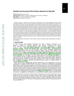 Scalable and Accurate Online Feature Selection for Big Data