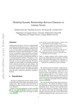 Modeling Dynamic Relationships Between Characters in Literary Novels