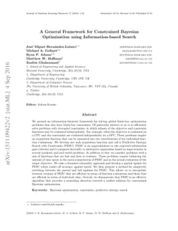 A General Framework for Constrained Bayesian Optimization using
  Information-based Search