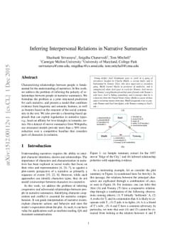 Inferring Interpersonal Relations in Narrative Summaries