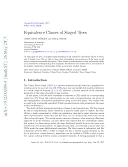 Equivalence Classes of Staged Trees