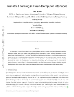 Transfer Learning in Brain-Computer Interfaces