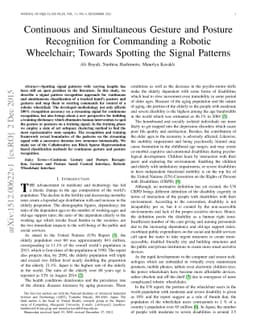 Continuous and Simultaneous Gesture and Posture Recognition for
  Commanding a Robotic Wheelchair; Towards Spotting the Signal Patterns