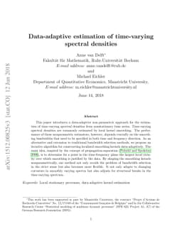 Data-adaptive estimation of time-varying spectral densities