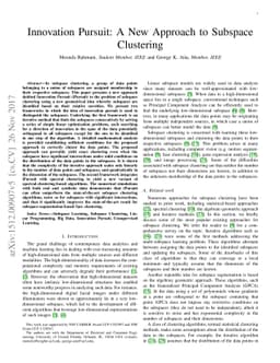 Innovation Pursuit: A New Approach to Subspace Clustering