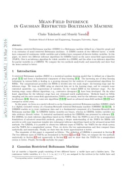 Mean-Field Inference in Gaussian Restricted Boltzmann Machine