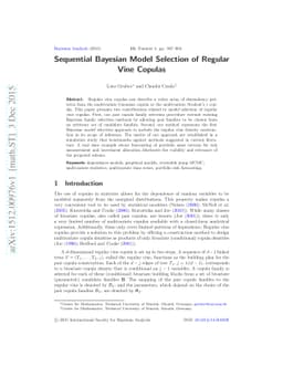 Sequential Bayesian Model Selection of Regular Vine Copulas