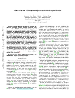 Fast Low-Rank Matrix Learning with Nonconvex Regularization