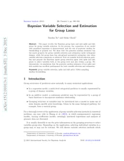 Bayesian Variable Selection and Estimation for Group Lasso