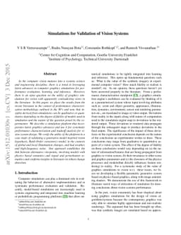 Simulations for Validation of Vision Systems