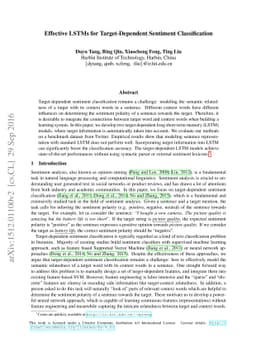 Effective LSTMs for Target-Dependent Sentiment Classification