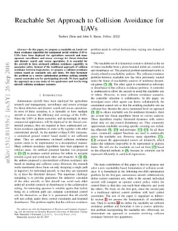 Reachable Set Approach to Collision Avoidance for UAVs