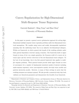Convex Regularization for High-Dimensional Multi-Response Tensor
  Regression