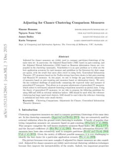 Adjusting for Chance Clustering Comparison Measures