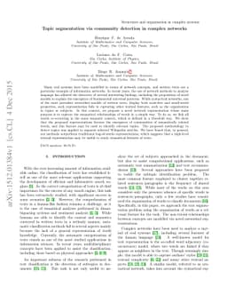 Topic segmentation via community detection in complex networks