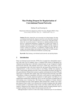 Max-Pooling Dropout for Regularization of Convolutional Neural Networks