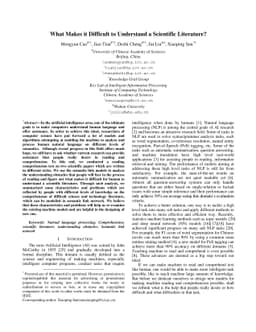 What Makes it Difficult to Understand a Scientific Literature?