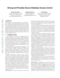 Strong and Provably Secure Database Access Control