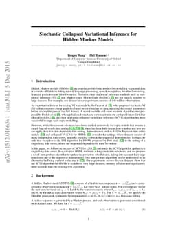 Stochastic Collapsed Variational Inference for Hidden Markov Models