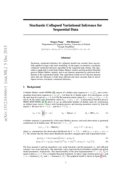 Stochastic Collapsed Variational Inference for Sequential Data