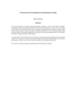 A Framework for Computing on Large Dynamic Graphs