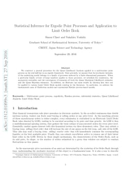 Statistical Inference for Ergodic Point Processes and Application to
  Limit Order Book