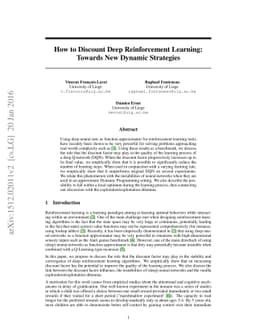 How to Discount Deep Reinforcement Learning: Towards New Dynamic
  Strategies