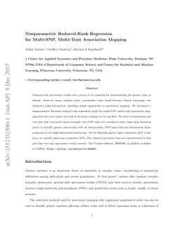 Nonparametric Reduced-Rank Regression for Multi-SNP, Multi-Trait
  Association Mapping