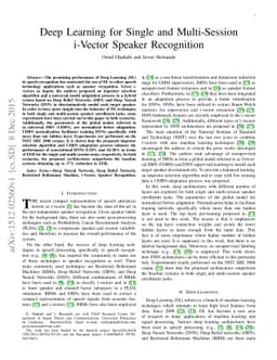 Deep Learning for Single and Multi-Session i-Vector Speaker Recognition