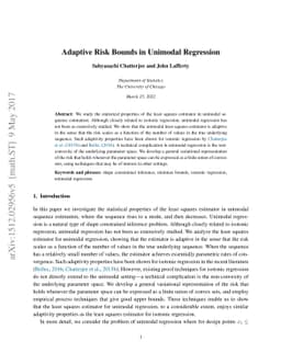 Adaptive Risk Bounds in Unimodal Regression