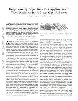 Deep Learning Algorithms with Applications to Video Analytics for A
  Smart City: A Survey