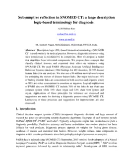 Subsumptive reflection in SNOMED CT: a large description logic-based
  terminology for diagnosis
