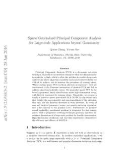 Sparse Generalized Principal Component Analysis for Large-scale
  Applications beyond Gaussianity