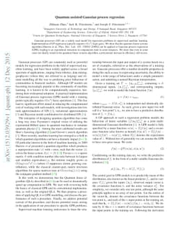 Quantum assisted Gaussian process regression