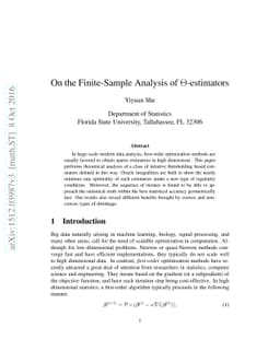 On the Finite-Sample Analysis of $Θ$-estimators