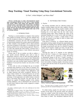Deep Tracking: Visual Tracking Using Deep Convolutional Networks