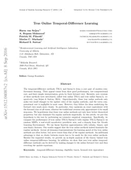True Online Temporal-Difference Learning
