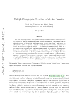 Multiple Change-point Detection: a Selective Overview