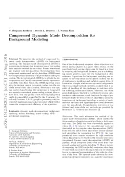 Compressed Dynamic Mode Decomposition for Background Modeling