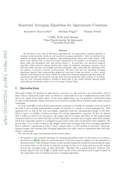 Amortized Averaging Algorithms for Approximate Consensus